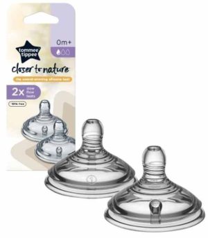 Комплект 2бр. биберони за новородени Tommee Tippee Closer to Nature Slow 1 капка