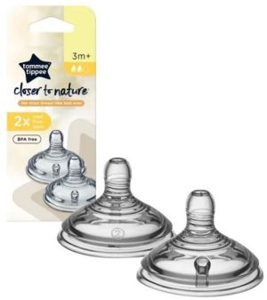 Комплект от 2бр. биберони Tommee Tippee Closer to Nature Medium 2 капки 3М+