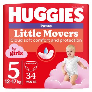 Пелени гащички HUGGIES PANTS, размер 5, 12-17 КГ, 34 бр. Момичета