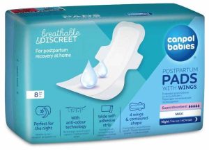 Следродилни нощни хигиенни превръзки с крилца Canpol babies 8 бр.