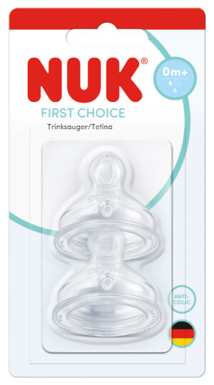 NUK FIRST CHOICE+ биберон храна силикон 2 бр. 0+ мес, р-р S