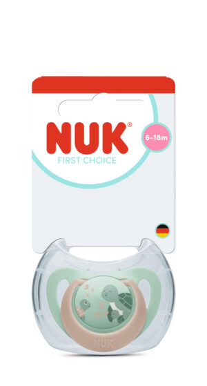 NUK First Choice биберон залъгалка, силикон, 6-18 мес., 1 бр., Костенурка