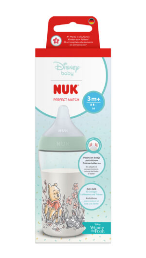 NUK Perfect Match Шише РР 260мл. със силиконов биберон за хранене M, 3+ мес., Дисни, Мечо Пух
