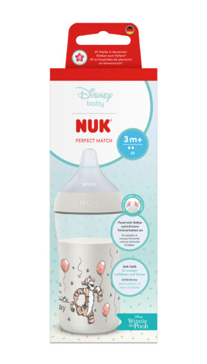 NUK Perfect Match Шише РР 260мл. със силиконов биберон за хранене M, 3+ мес., Дисни, Тигър