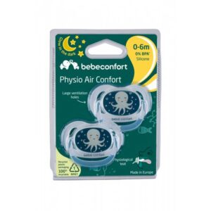 BBC Залъгалка силикон 2 бр. 0-6м. светещи PHYSIO AIR CONFORT BLUE OCTOPUS