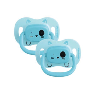 BBC Залъгалка силикон 2 бр. 6-18м. REVERSIBLE ANIMALS BLUE