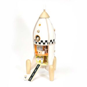 Дървена играчка с активности - Космическа ракета