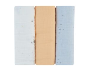 Комплект 3 бр муселинови пелени 75х75 см Stripy Friends