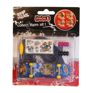 Играчка за пръсти Skateboard, син, с емоджи