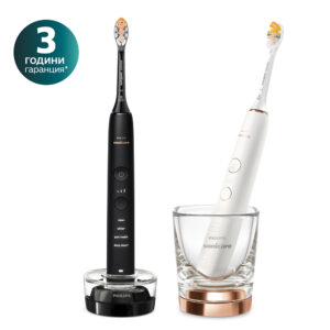 Комплект четки за зъби Philips Sonicare DiamondClean 9000 HX9914/69, rose gold + черна