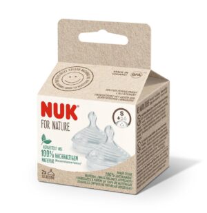 Силиконови биберони за шише NUK for Nature - Softer, размер S, 2 броя