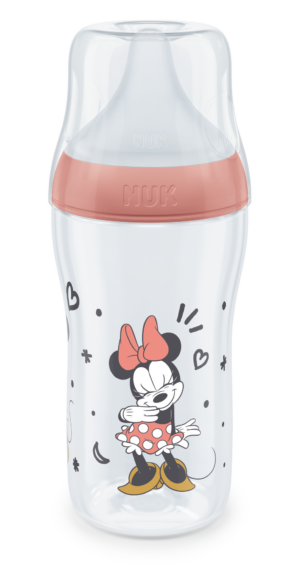 Шише Nuk Perfect Match - Temperature control, PP, 260 ml, размер М, Mickey червено
