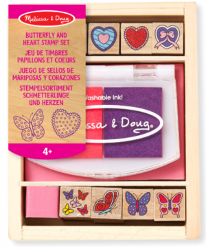 Melissa & Doug - Дървени печати - Сърчица и пеперудки