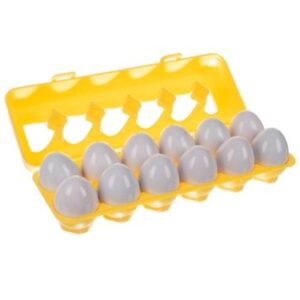 Детски сортер с геометрични фигури във формата на яйца - 12 бр. - Iso Trade