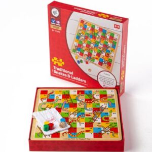 Bigjigs - Дървена игра - Змии и стълби