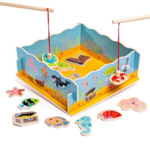 Bigjigs - Дървена игра - Магнитен риболов