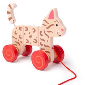 Играчка за дърпане - Коте - Bigjigs