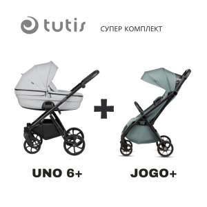 Tutis UNO 6+ бебешка количка 2в1 142 Risso + JOGO+ mint