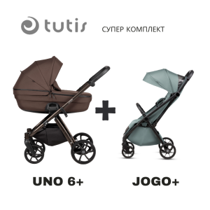 Tutis UNO 6+ бебешка количка 2в1 147 Tiramissu + JOGO+ mint