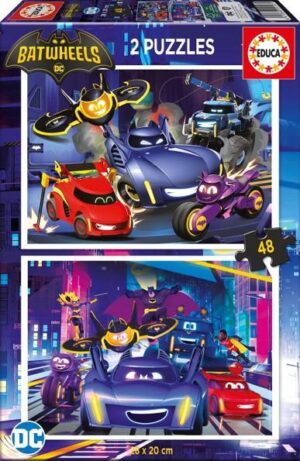 Пъзел, Educa, Batwheels, 2 в 1, 2 х 48 части