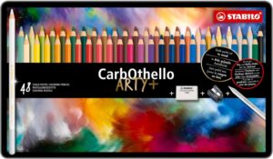 Комплект цветни моливи, Stabilo, CarbOthello ARTYplus, Метална кутия, 48 броя