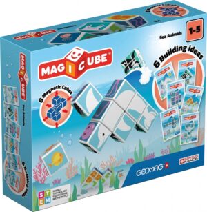 Магнитен конструктор, Geomag, Magicube, Морски животни и карти 146, 11 части