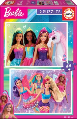 Пъзел 2 в 1, Educa, Barbie, 2×48 части