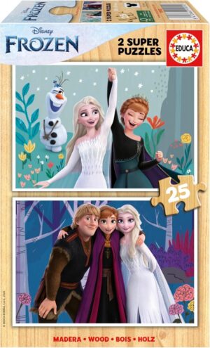 Дървен пъзел, Educa, Frozen, 2 х 25 части