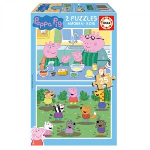 Дървен пъзел, Educa, Peppa Pig, 2 х 25 части