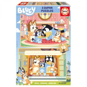 Дървен пъзел, Educa, Bluey, 2 х 16 части