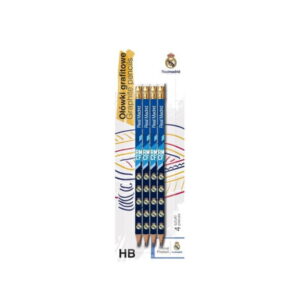 Комплект графитни моливи с гума, Astra, Real Madrid, HB, Блистер 4 бр.
