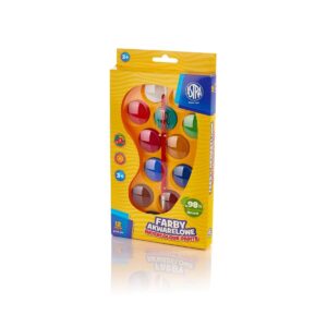 Комплект акварелни бои, Astra, 12 цвята с четка