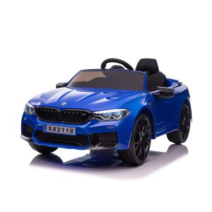 Ел. кола BMW M5 синя,EVAгуми,коженa