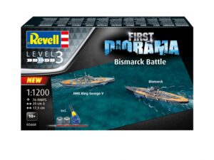 Сглобяем модел, Revell, Диорама Битката Bismarck HMS и King George V, 76 части