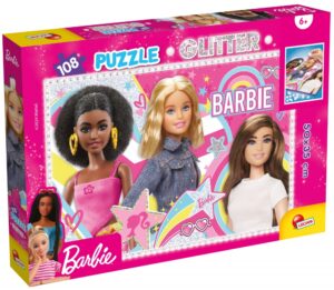 Пъзел, Lisciani, Barbie, Приятели завинаги, Блестящ пъзел, 60 части
