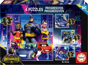 Прогресивен пъзел, Educa, Batman, 4 в 1, 12/16/20/25 части