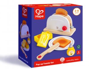 Игрален комплект, Hape, Дървен тостер, 8 части