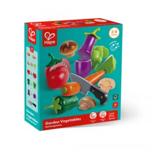 Дървен комплект, Hape, Зеленчуци, 8 части