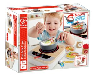 Дървен комплект, Hape, Забавен фритюрник, 8 части