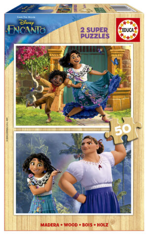 Дървен пъзел, Educa, Encanto, 2 в 1, 2 х 50 части