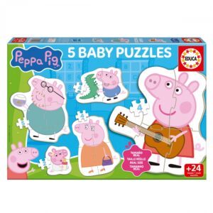 Прогресивен пъзел, Educa, Peppa Pig, 5 в 1, 2/4/4/4/5/ части