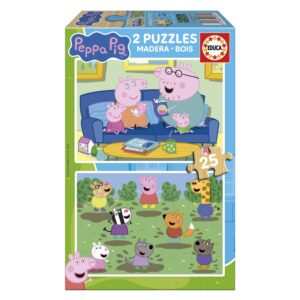 Дървен пъзел, Educa, Peppa Pig, 2 x 25 части