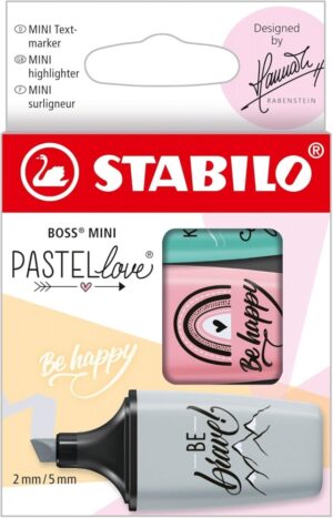Комплект текст маркери, Stabilo, Boss Mini Pastel Love 2.0, 3 цвята