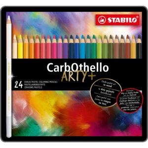 Комплект пастелни моливи, Stabilo, CarbOthello, метална кутия, 24 цвята