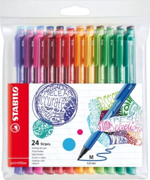 Комплект флумастери, Stabilo, pointMax, 24 цвята