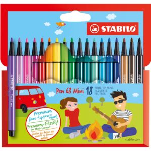 Комплект флумастери, Stabilo, Pen 68, 18 цвята
