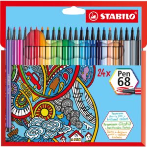 Комплект флумастери, Stabilo, Pen 68, 24 цвята