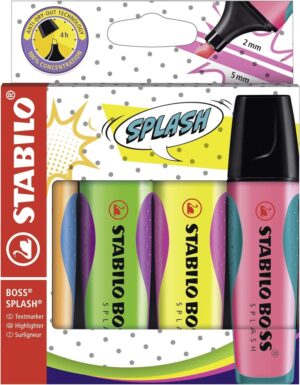 Комплект текст маркери, Stabilo, Boss Splash, 4 цвята