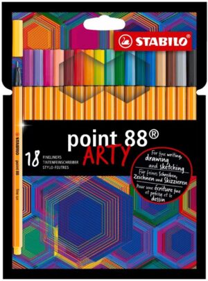 Комплект тънкописци, Stabilo, Point 88 Arty, 18 цвята
