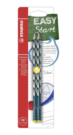 Комплект ергономични моливи, Stabilo, EASYgraph S HB, Лява ръка, 2 броя